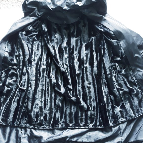 VERA WANG Laura Hooded Waxed Long Anorak Sz XS - Picture 7 of 16